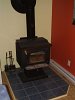 Wood stove in the kitchen