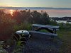 Picnic table and BBQ for a good outdoor dinner